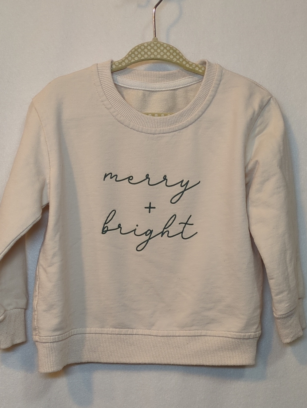 SHEIN Cream 'Merry + Bright' Graphic Sweatshirt